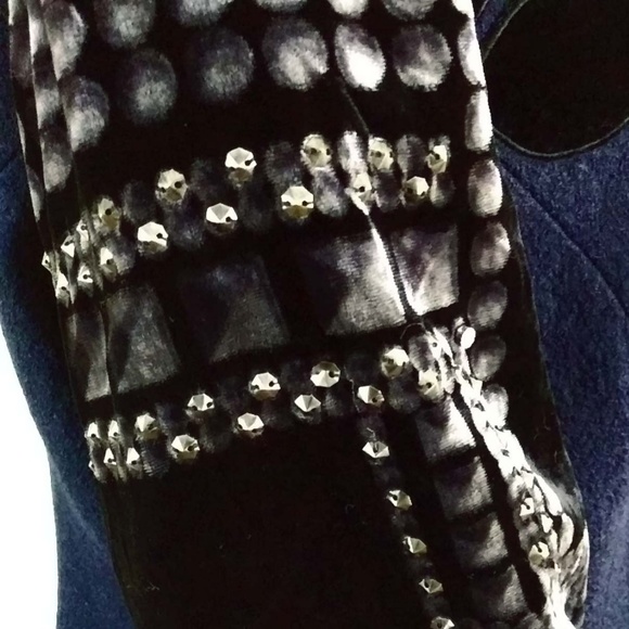 Chico's Black Label Blue Black Front Zip Jacket - Picture 5 of 7